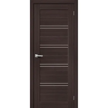 Межкомнатная дверь экошпон Bravo Порта-28 wenge veralinga остеклённая