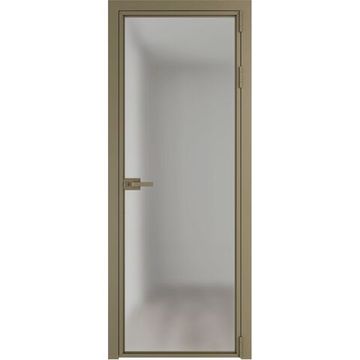 Алюминиевая межкомнатная дверь 1AХ шампань остеклённая