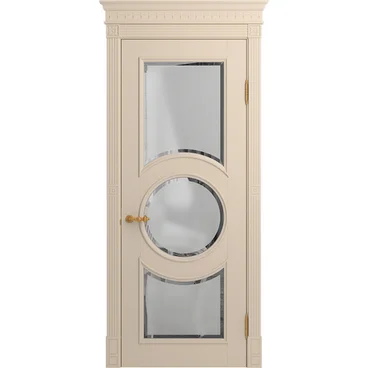 Межкомнатная дверь массив бука Viporte Лацио Амбиенте ваниль остекление 3