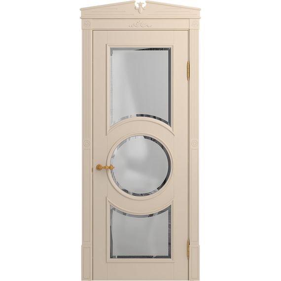 Межкомнатная дверь массив бука Viporte Лацио Амбиенте ваниль остекление 3