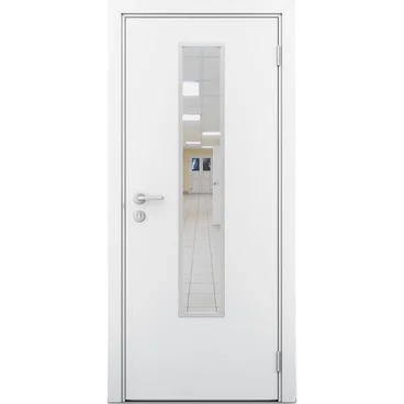 Влагостойкая дверь белая остеклённая модель 2