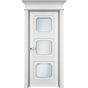 Межкомнатная дверь эмаль Ofram Риан-33 белая остеклённая