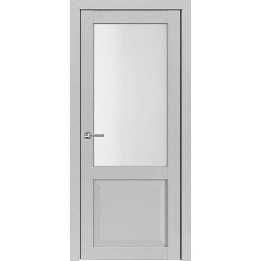 Межкомнатная дверь экошпон 82002 лофт светлый остеклённая