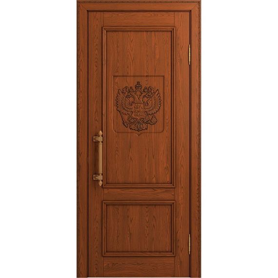 Межкомнатная дверь массив дуба Статус табачный патина черная глухая