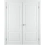 Фото глухой двухстворчатой распашной двери Патриция белая эмаль