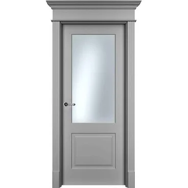 Межкомнатная дверь эмаль Нафта 2 серая остеклённая