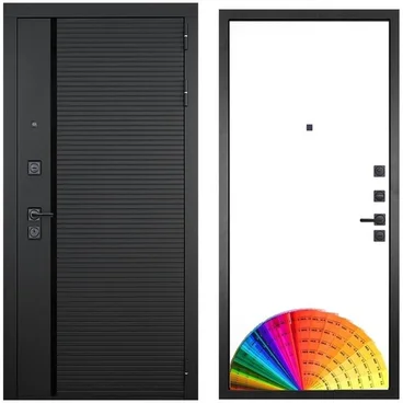 Входная дверь Пиано чёрный кварц панель МДФ под покраску