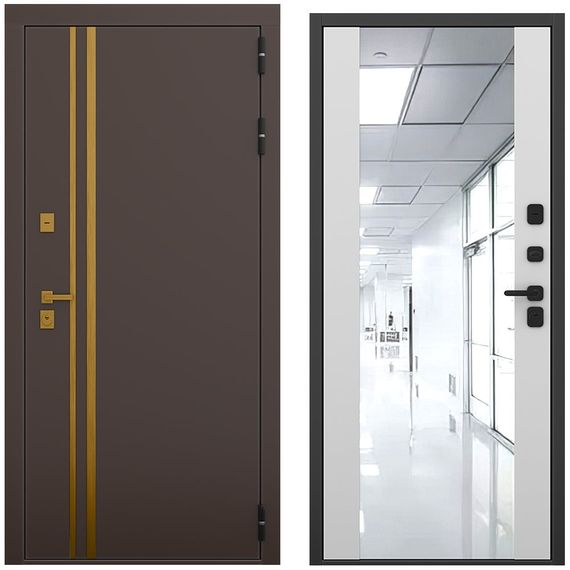 Входная дверь Баухаус амаретто силк панель зеркало Maxi манхеттен