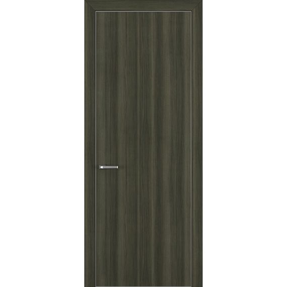 Фото двери Квалитет К7 дуб тёмный с алюминиевой кромкой