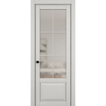 Межкомнатная дверь керамик NC 6 слоновая кость остеклённая