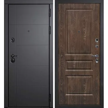 Входная дверь Э1 серый софт панель фрезерованная