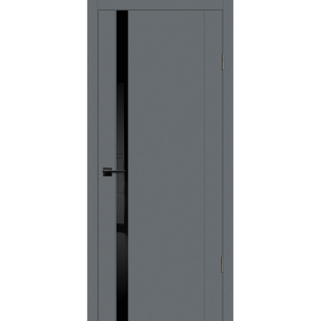 Межкомнатная дверь экошпон Profilo Porte PSC-10 графит стекло Lacobel черный