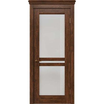 Межкомнатная дверь массив дуба селект Alvero Афина орех чёрный остеклённая