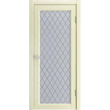 Межкомнатная дверь экошпон Emalit 1 слоновая кость со стеклом