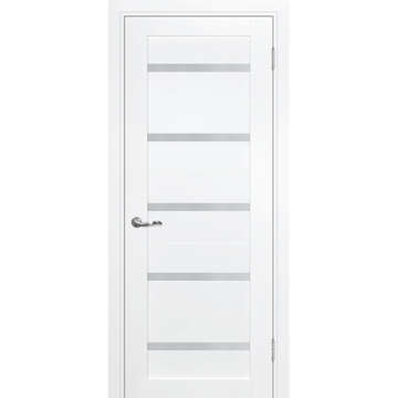 Межкомнатная дверь экошпон Profilo Porte PSC-7 белая стекло сатинат белый