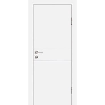 Межкомнатная дверь ПЭТ P-15 белая глухая кромка ABS в цвет полотна