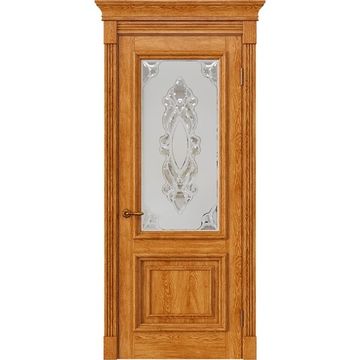 Межкомнатная дверь массив дуба Alvero Екатерина дуб натуральный патина остеклённая