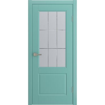 Межкомнатная дверь Патриция бирюзовая эмаль RAL 6027 со стеклом