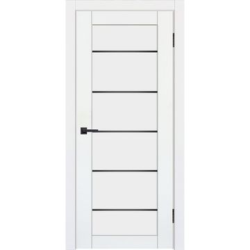 Межкомнатная дверь эмалит Альфа 5 белый остеклённая