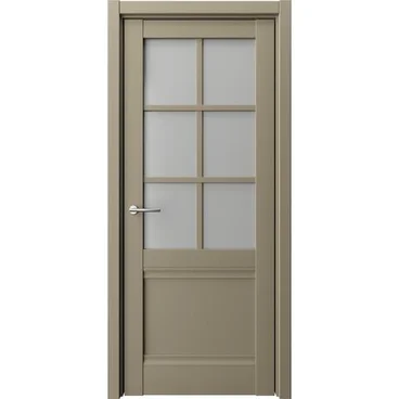 Межкомнатная дверь Киото винил серый со стеклом