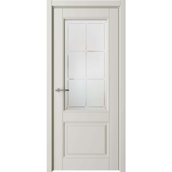 Межкомнатная дверь эмаль Классика 2 латте остеклённая