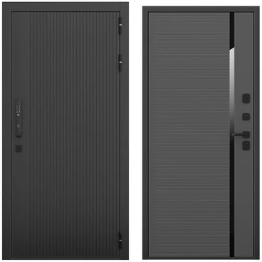 Входная дверь Смарт чёрный силк панель пиано