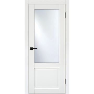 Межкомнатная дверь эмалит Классик 2 белый остеклённая
