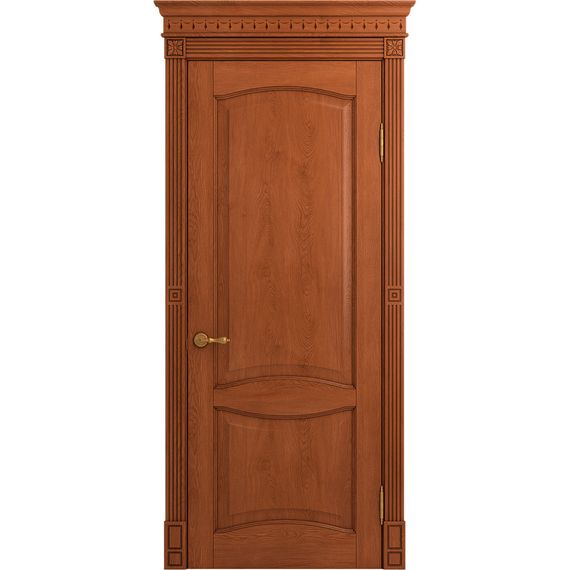 Межкомнатная дверь массив дуба Viporte Классика 2 табачный глухая