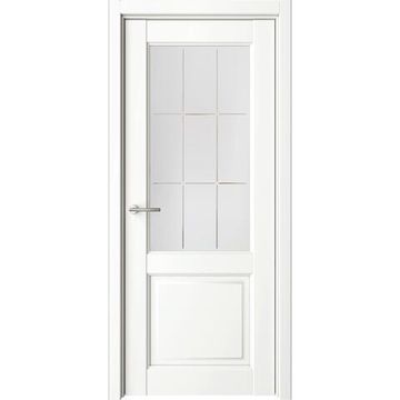 Межкомнатная дверь Эрмитаж 4 винил белый со стеклом