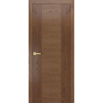 Межкомнатная дверь разнонаправленный шпон Milyana Next дуб мокко глухая