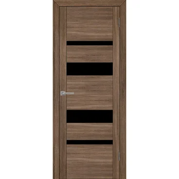 Межкомнатная дверь экошпон Uberture Uniline 30013 серый велюр остеклённая