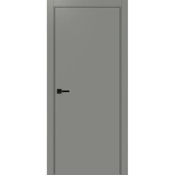 Межкомнатная дверь экошпон Неаполь 1 серый кромка ABS глухая