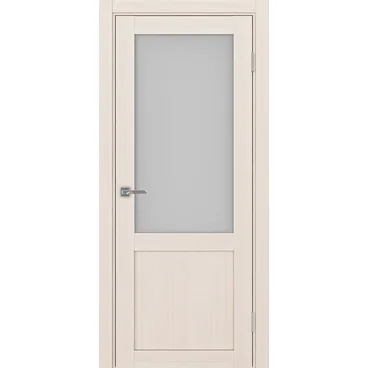 Межкомнатная дверь экошпон Турин 502.21 ясень перламутровый остеклённая