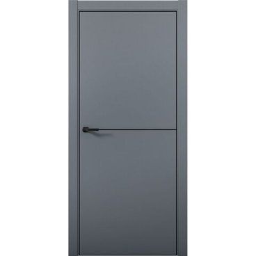 Межкомнатная дверь экошпон Палладий 2N антрацит Al Black Edition кромка глухая