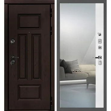 Входная дверь Э2 дуб крафтовый панель зеркало оптима макси