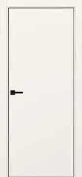 Межкомнатная дверь экошпон Неаполь 1 бежевый алюминиевая кромка глухая