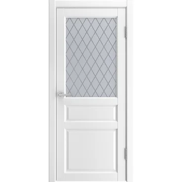 Межкомнатная дверь экошпон Emalit 3 белый со стеклом