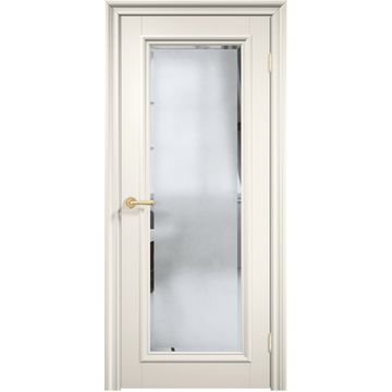 Межкомнатная дверь эмаль Дверцов Брессо 1 цвет белый RAL 9010 остеклённая