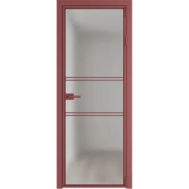 Алюминиевая межкомнатная дверь 2AХ красный антрацит остеклённая