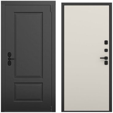 Входная дверь Шэбби чёрный силк панель гладкая