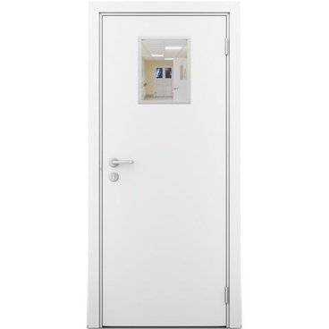 Влагостойкая дверь белая остеклённая модель 3