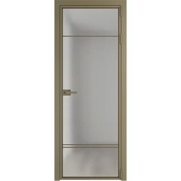 Алюминиевая межкомнатная дверь 4AХ шампань остеклённая