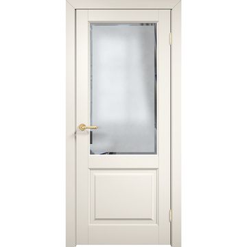 Межкомнатная дверь эмаль Дверцов Алькамо 2 RAL 9010 остеклённая