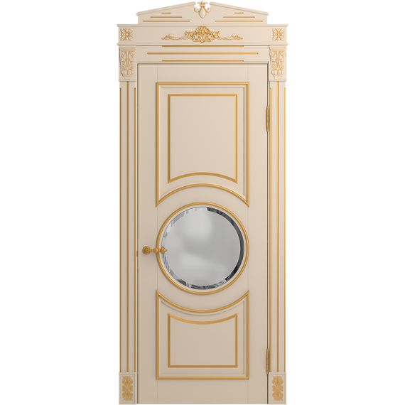 Межкомнатная дверь массив бука Viporte Лацио Амбиенте ваниль патина золото остекление 4