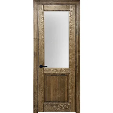 Межкомнатная дверь массив сосны Дверцов Ливорно зелёное масло остеклённая