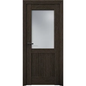 Межкомнатная дверь Никель 3 дуб тёмный со стеклом