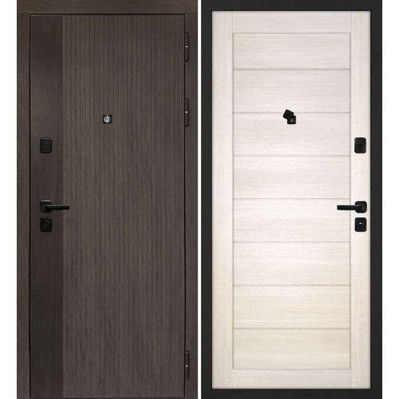 Входная дверь Вертикаль дымчатый камень дуб морёный панель сборная сандал бежевый