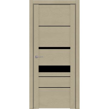 Межкомнатная дверь UniLine Soft touch 30023 софт кремовый с чёрным стеклом