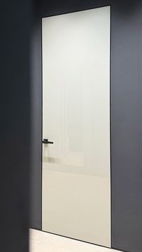 Скрытая алюминиевая дверь стекло крашенное по RAL