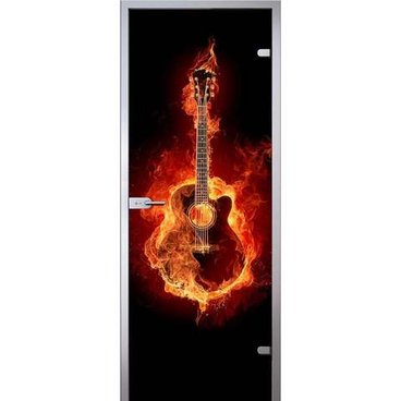 Межкомнатная стеклянная дверь АКМА Guitar триплекс фотопечать
